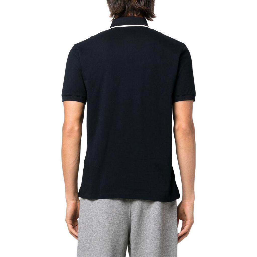 Emporio Armani FW22 Color Block Striped Logo Print Short Sleeve Polo Shirt Men polo shirts Black 6L1FA5-1JTKZ-0999