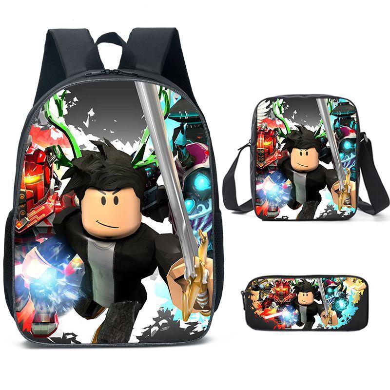 Student Schoolbag, Primary And Secondary School Student Backpack, Large Capacity, Cartoon Backpack, Satchel, Pencil Case, Three-Piece Set.
