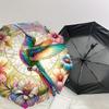 Stained Hummingbird Floral Pattern Automatic Folding Umbrella - Portable 3-Fold Design with Iron Frame, Perfect for Outdoor Use, Festive Gif