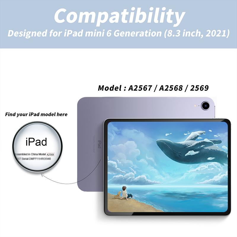 Factory Price Auto Sleep Wake up Smart Fold Stand Function Tablet case for iPad Mini 6 Cover for iPad Mini 7 8.3inch