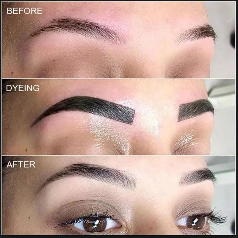Henna Eyelash Eyebrow Dye Tint Gel Eyelash Brown Black Tint Cream Kit Easy Dye