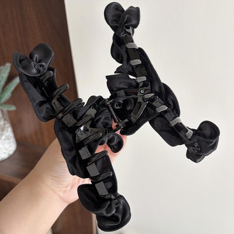High-End Satin Pleated Clip Female High-End Shark Clip Hairpin Back Of The Head Hairpin Hair Accessories