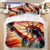 Patriotic Theme Statue of Liberty Bedding, Duvet Cover, Pillowcase, Home Decoration, Birthday Gift (1 * Duvet Cover+2 * Pillowcase, Coreless)