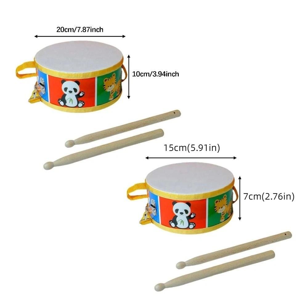 Montessori Instrument Hand Drum Toys Percussion Instrument Wood Kids Drum Toys  Children Preschool