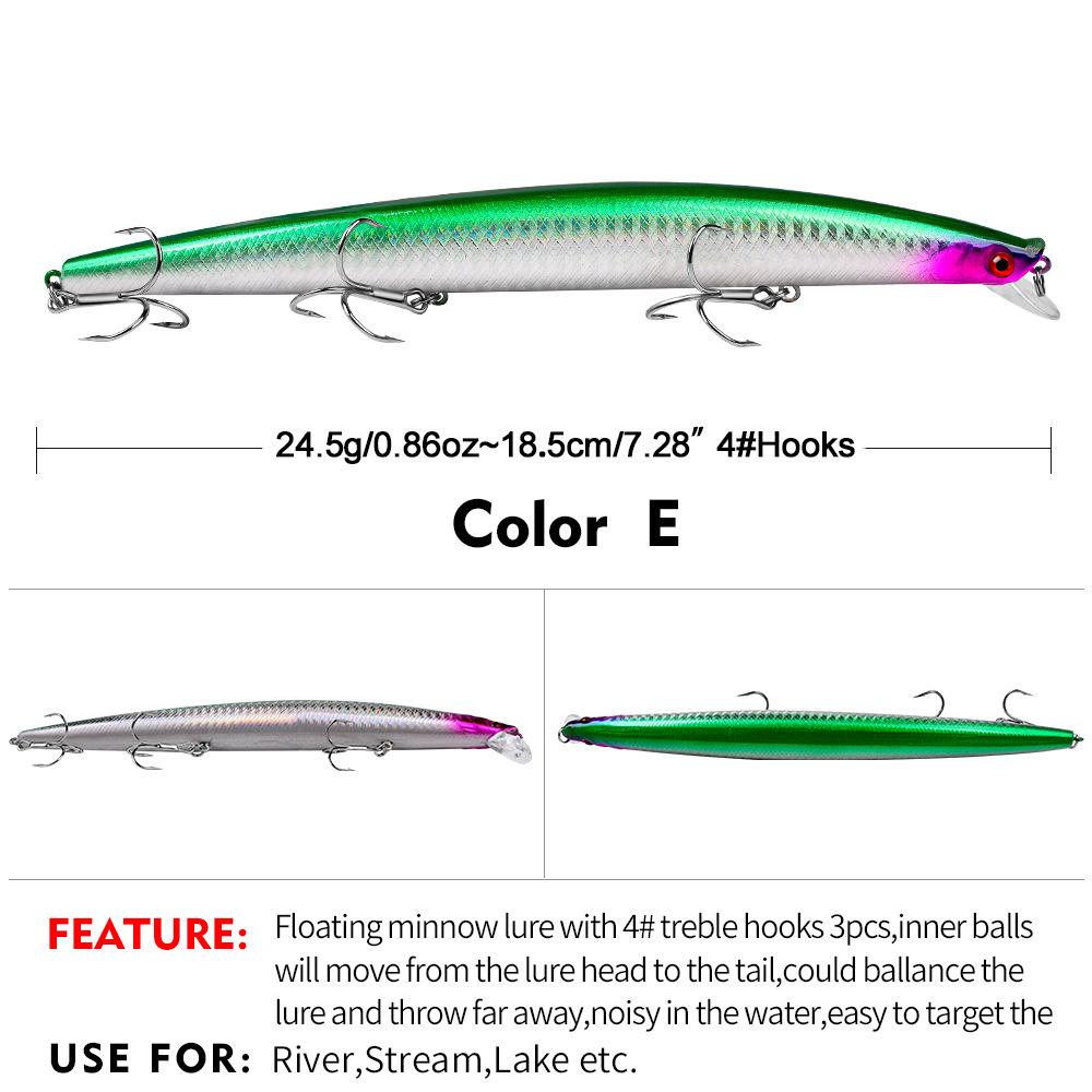 Neu Meer Angeln Minnow 18,5 cm Köder 24,5g 10 Farbe 6 #