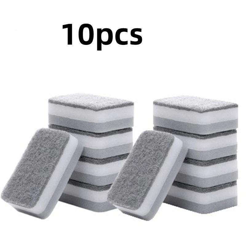 Gray Double-sided Cleaning Sponges Pan Pot Cleaning and Maintenance Washing Sponges Household Scouring Pad Kit Tools Brush
