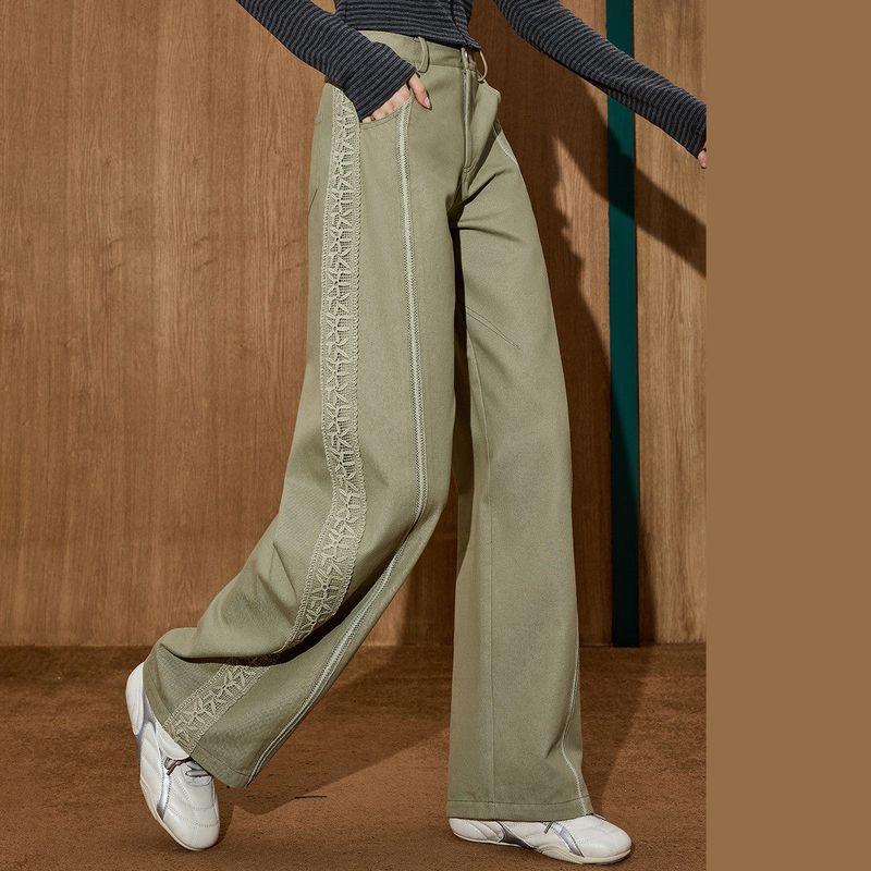 Coolhut2025 Autum High-Waisted Casual Straight-Leg American Retro Loose Work Clothing Women's Casual Pants