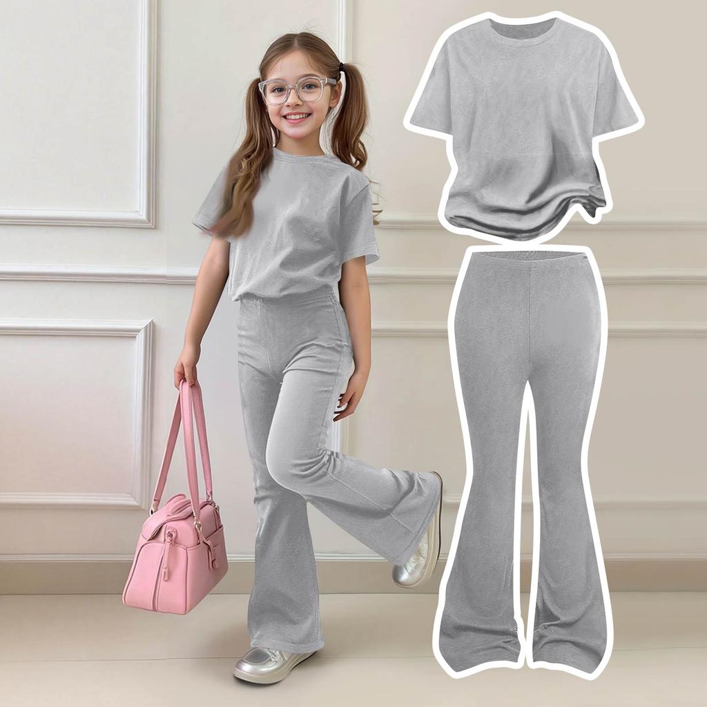 Baby Neugeborene Mädchen Jungen Lockeres T-Shirt + Hose Druck Outfits Set