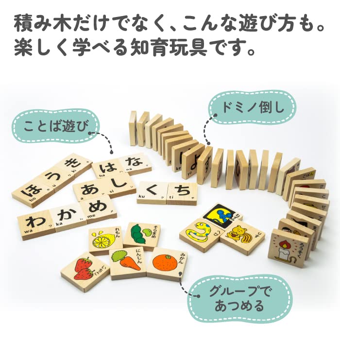 Sakai Sangyo Gujo Hachiman Hiragana Building Blocks - Wooden Building Blocks - Suitable for Ages 18 Months To 1.5 Years - Montessori Style Toy - Hirag