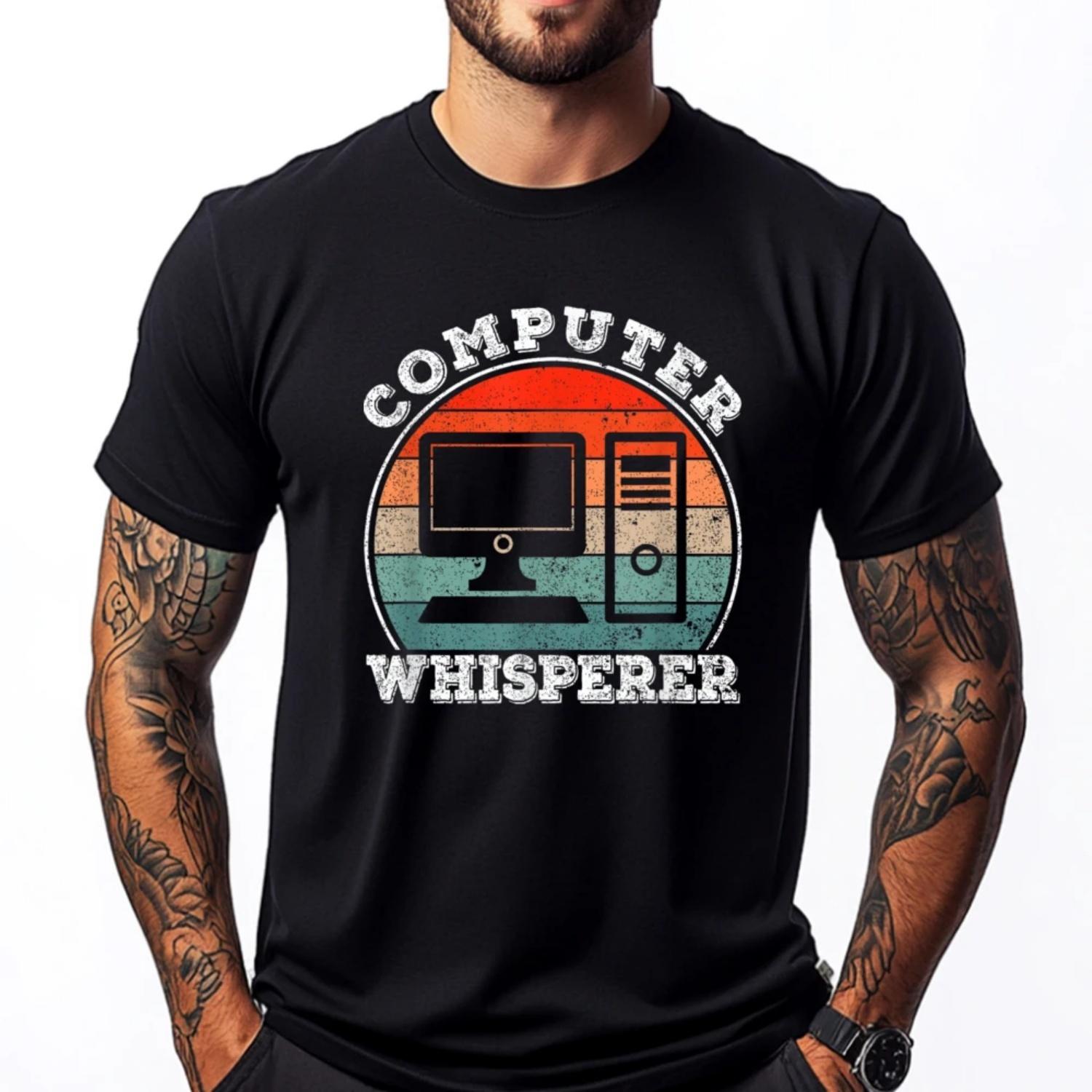

Programmer Computer Scientist Nerd Admin Computer Whisperer Black Graphic T Shirts New In Tops And T-Shirts National Flag Day S чёрный