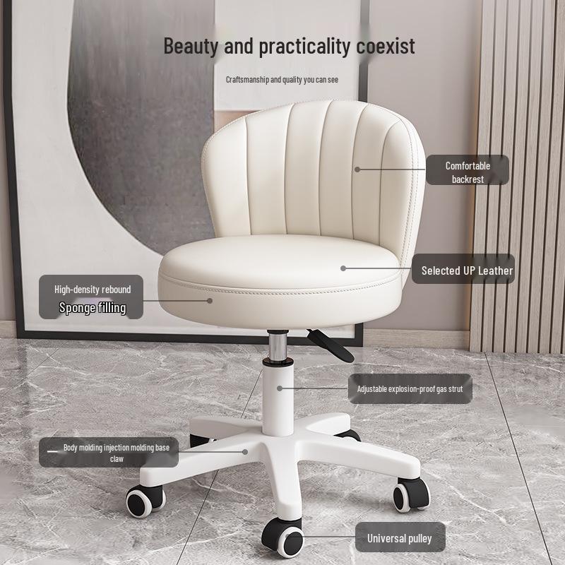 Adjustable Children's Study & Makeup Swivel Chair with Backrest for Desk