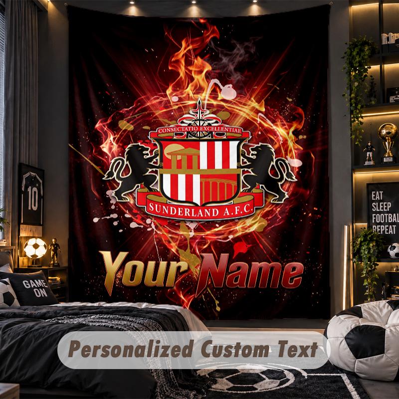 TapestrySunderland FC Custom Name Text Personalized Wall Hanging Tapestry Home Wall Decor