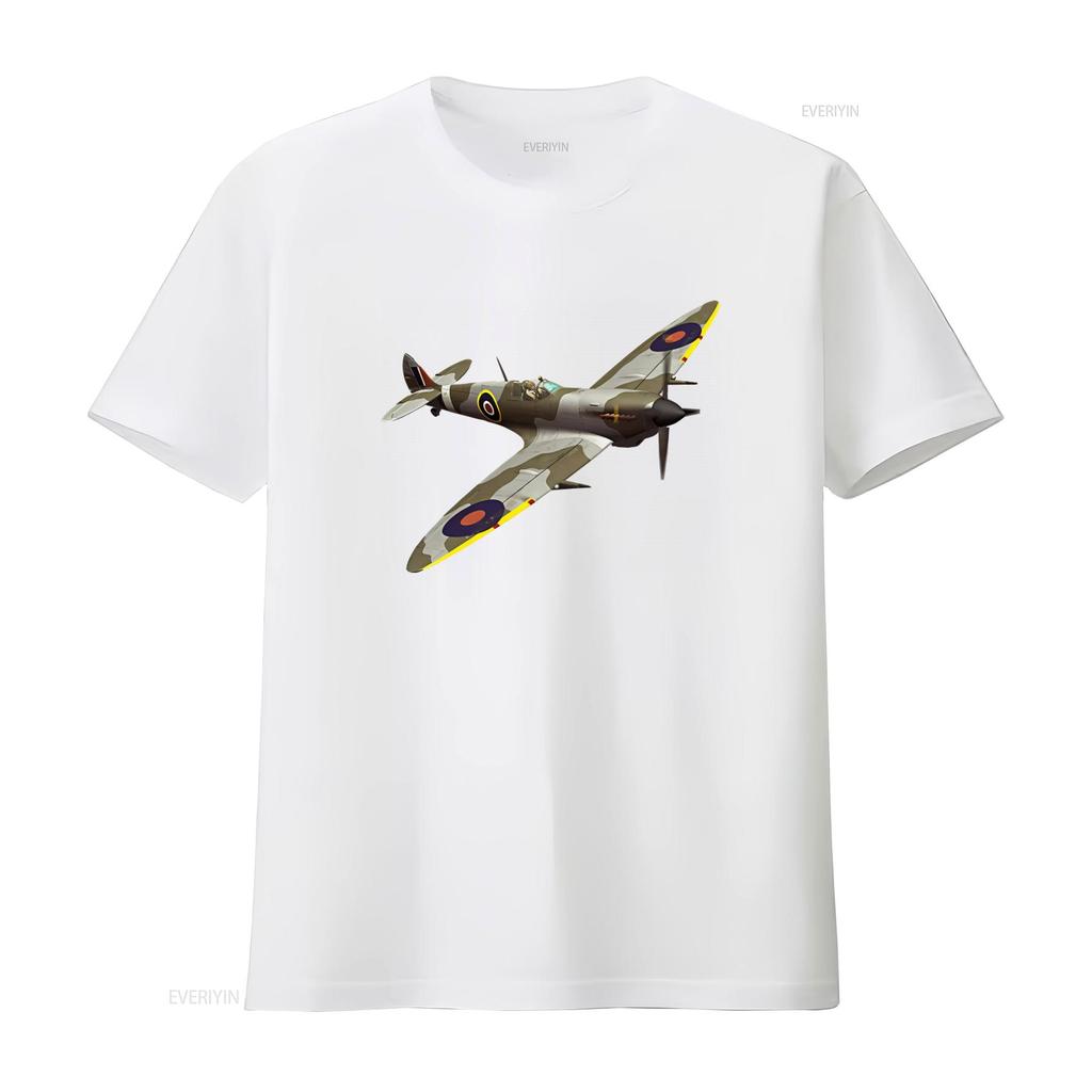 Vintage Supermarine Spitfire Flying Solo Mens Cotton T Shirt Retro Military Aviation Design Comfortable Fit Perfect for