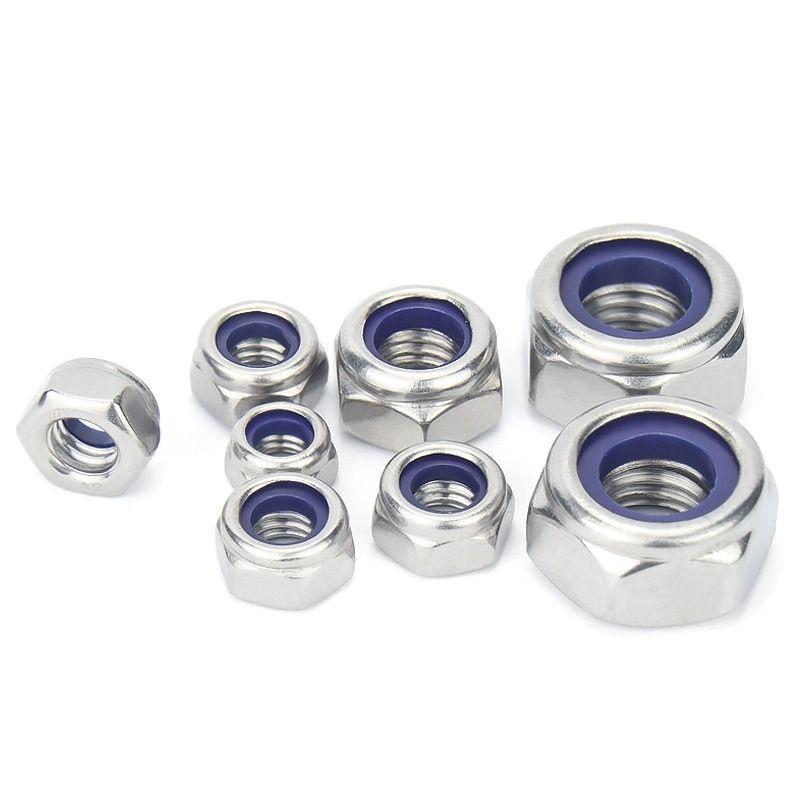 304 Stainless Steel Nylon Self-Locking Anti-Slip Nut DIN985 M3/M4/M6