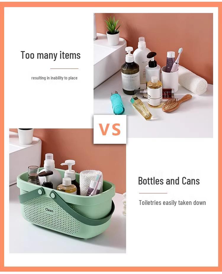 Handheld Bathroom Toiletries Basket - Large Capacity for Men's and Women's Bath Essentials