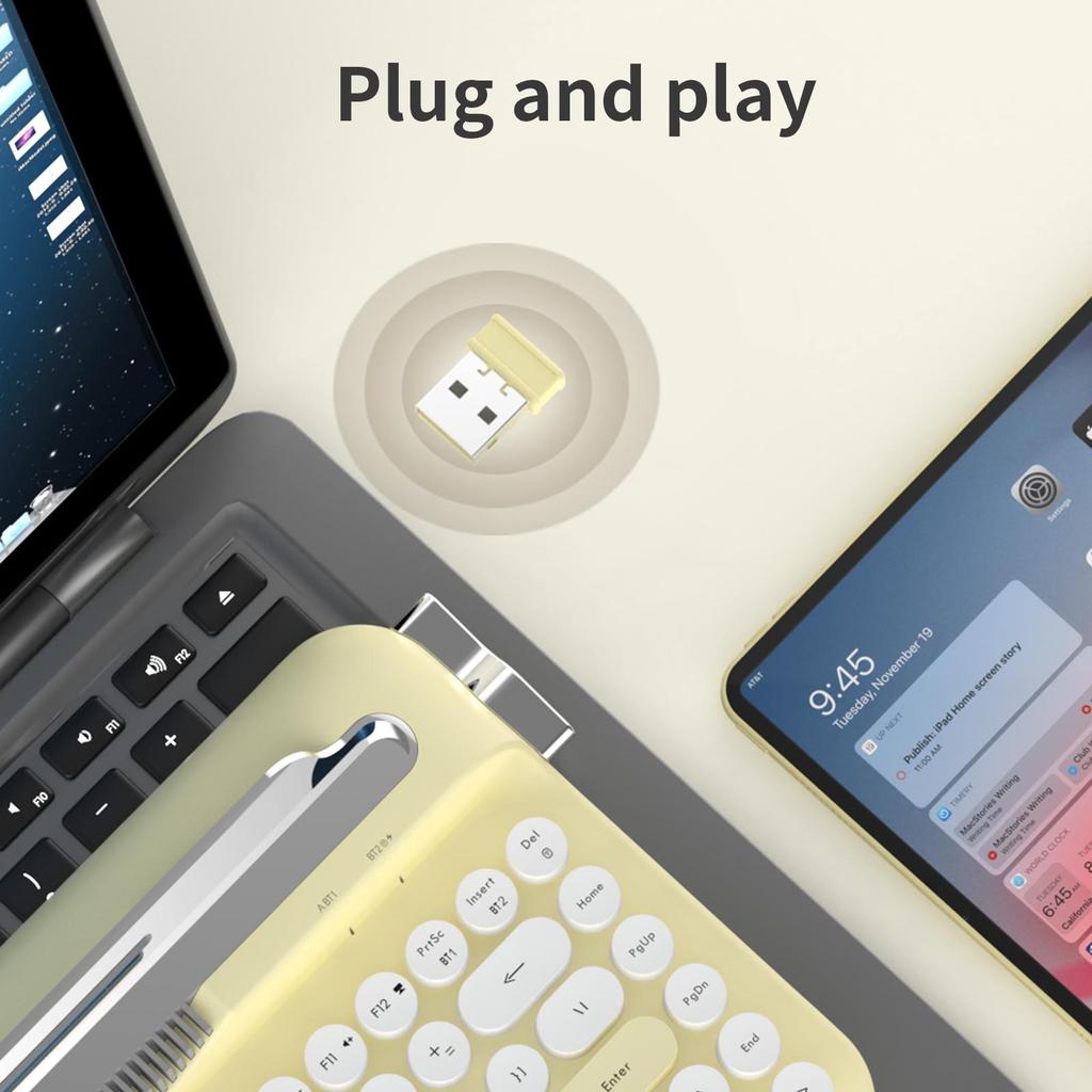 Ajazz AF84 Kancelářská klávesnice 2.4G Přijímač Datový kabelové připojení