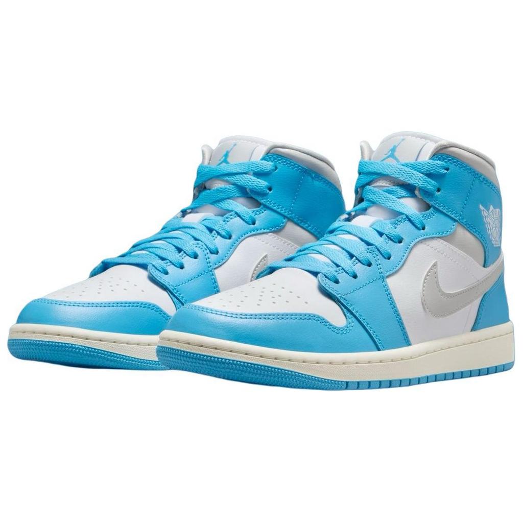 Jordan 1 Mid Dark Powder Blue White Sail Neutral Grey Women's BQ6472-400