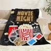 Movie Night Themed Blanket Soft Fleece Throw Blanket For Living Room Couch Bed Naps Perfect Gift Cozy Blanket For Home Decor
