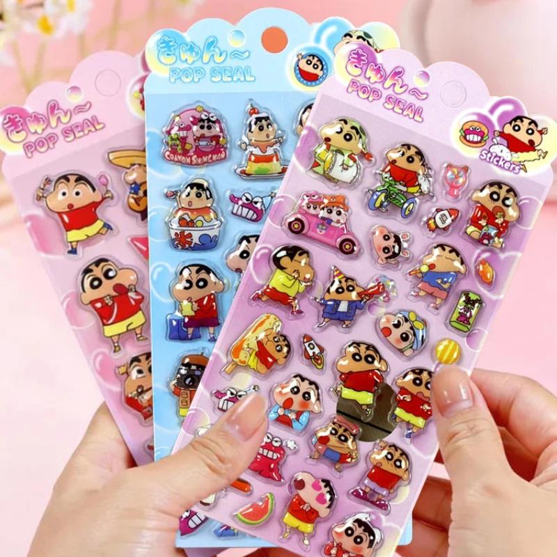New 3D Crayon Shin-chan Relief Stickers Mobile Phones Tablets Computer Headphones Notebooks Scrapbooks Decorative Anime Stickers
