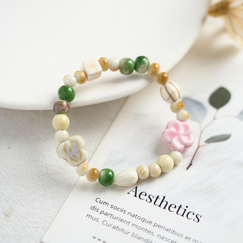 

Керамический браслет из Цзиндэчжэня: Подарок для женщин ручной работы из бисера, тканый, в древнекитайском стиле