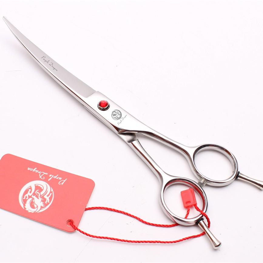 Purple Dragon 7" Electroplated Curved Dog Grooming Scissors