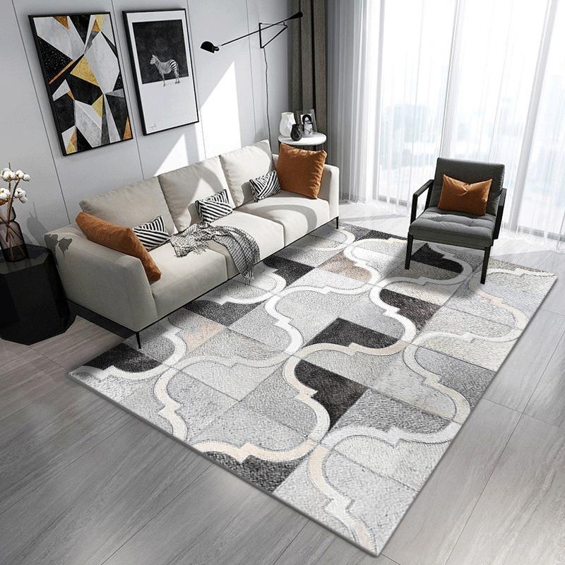 Europe Modern Style Geometry Stripe Carpet Living Room Sofa Bedroom Bedside Study Kitchen Entrance Door Rug Non-slip Decor Mat