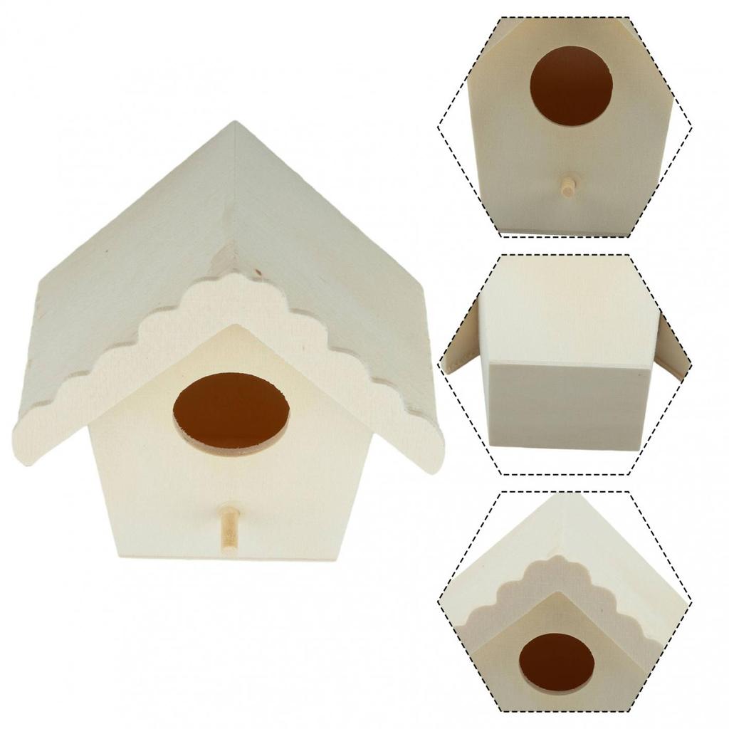 1pcs Wooden Bird House  for Nest Dox  for Nest House Bird Box Wooden Birdhouse Home Garden