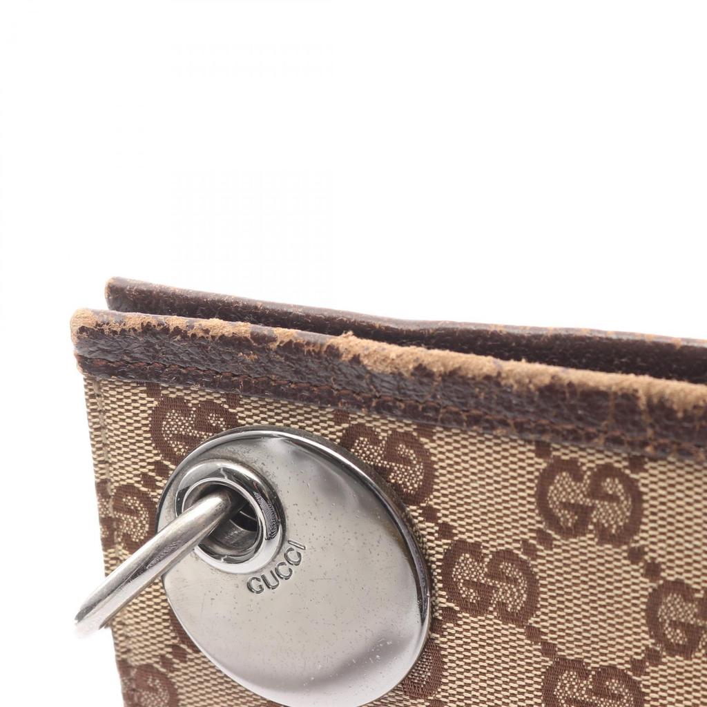 Used GUCCI GG Canvas Shoulder Bag 120841 Canvas Leather Beige Brown Used Women