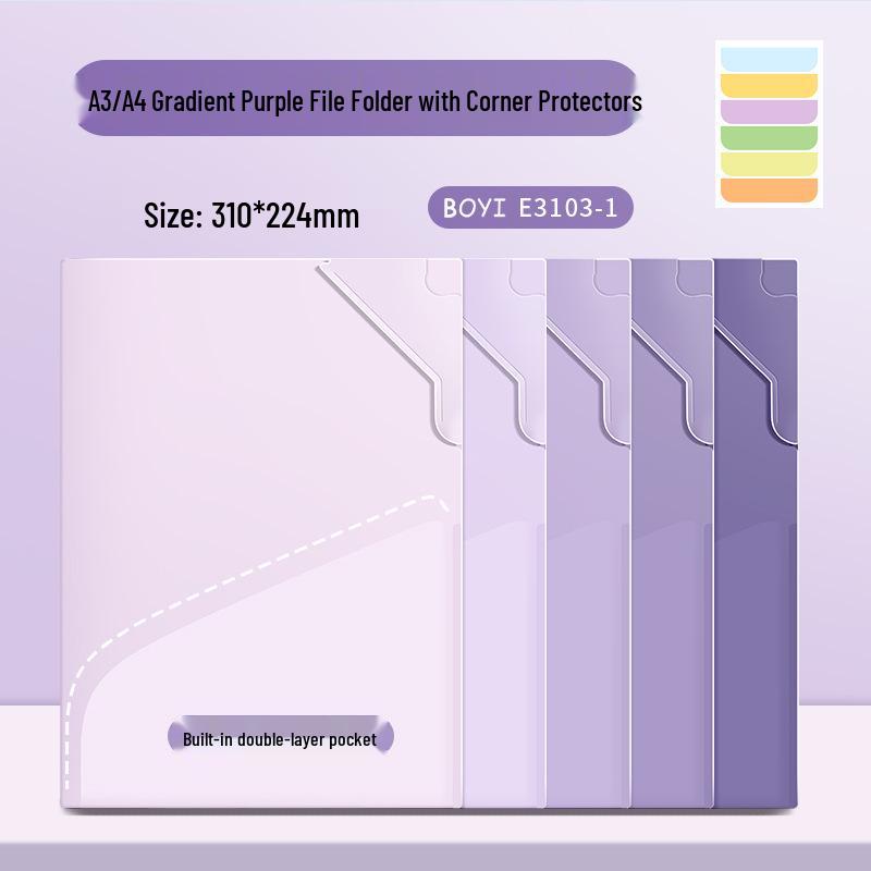 Transparent A4 Document Storage Clip Folder with Insert Pages