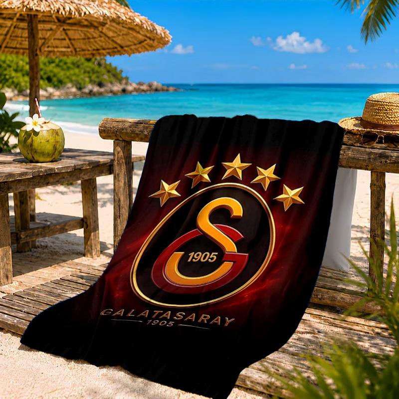 Galatasaray Football Club Emblem Beach Towel, Quick-drying, Easy to Care for, Suitable for Both Fitness and Beach Vacations,Sports Essential