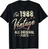 Est 1988 Vintage Original Parts 1988 Birthday Gift Unisex T-Shirt