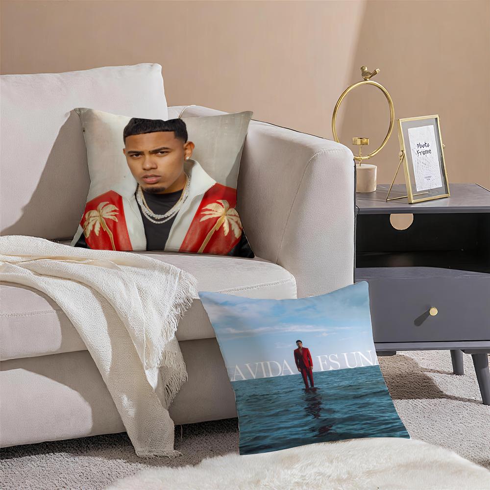Hot Cool Handsome Singer MMyke Towers Cushion Cover Pillowcase Short Plush Invisible zipper Room Sofa Cushion Cover