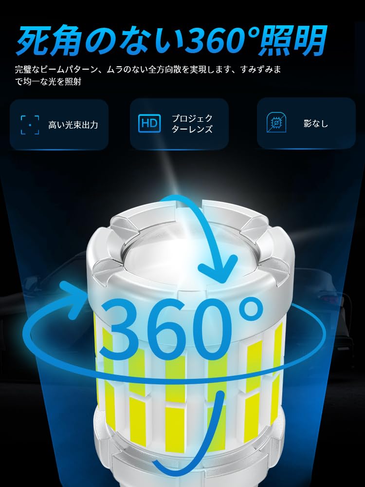 T15/T16/W16W LED Backup Lamp Eliminator Built-in 600% Ultra Brightness 360° Full Illumination Non-polarized 50000 Hours Life Span Pack of 2