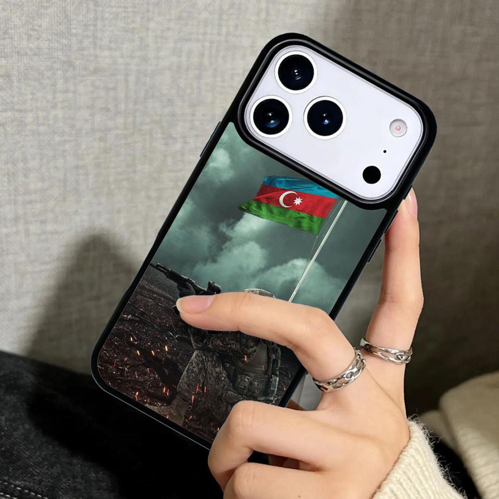 Capa Case for iPhone 17 Air 16 Pro Max 15 Plus 11 13 Mini 14 12 Back Phone Cover Azerbaijan Flag print