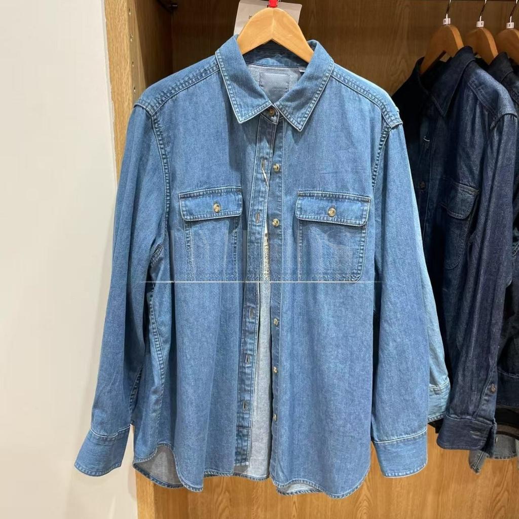 1116 Spring New Women's Denim Loose Shirt Women's Washed Products Long Sleeve Shirt Thin Jacket 171717