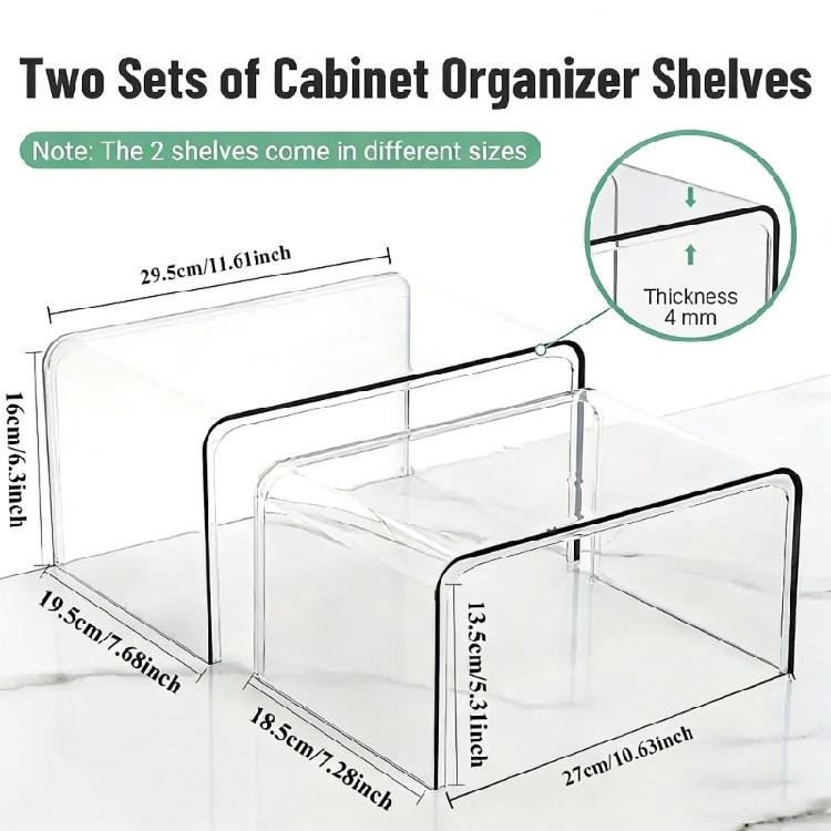 Interconnected Acrylic Cabinet Shelf For Effective Space Utilization In Cooking And Bath districts
