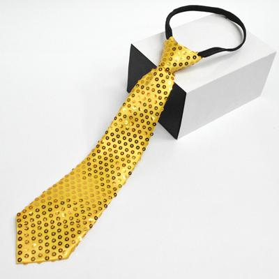 Men Tie Shiny Sequin Vintage Formal Business Style Adjustable Elastic Band Solid Color Lightweight Suit Coat Waistcoat Performance Stage Show Necktie