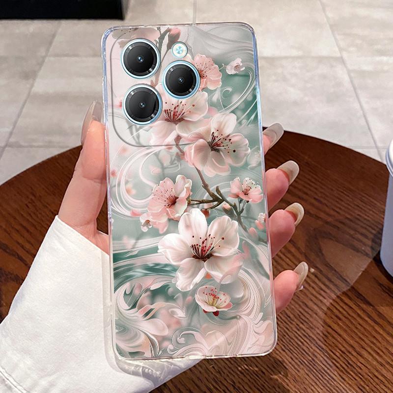 For Infinix Hot 40 Pro Case X6837 Aesthetic Cute Cat Casing Soft TPU Bumper Infinix Hot40Pro 40i Transparent Silicone Back Cover