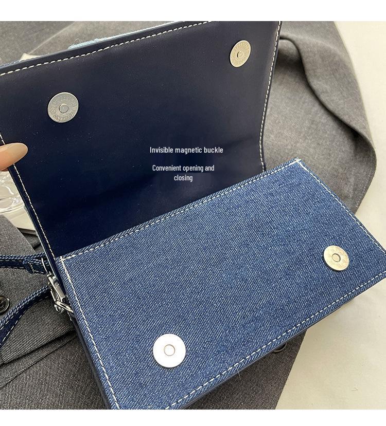 UR Jednoduchá dámská džínová taška přes rameno čtvercového tvaru - 2023 Trendy, špičkový, všestranný módní doplněk