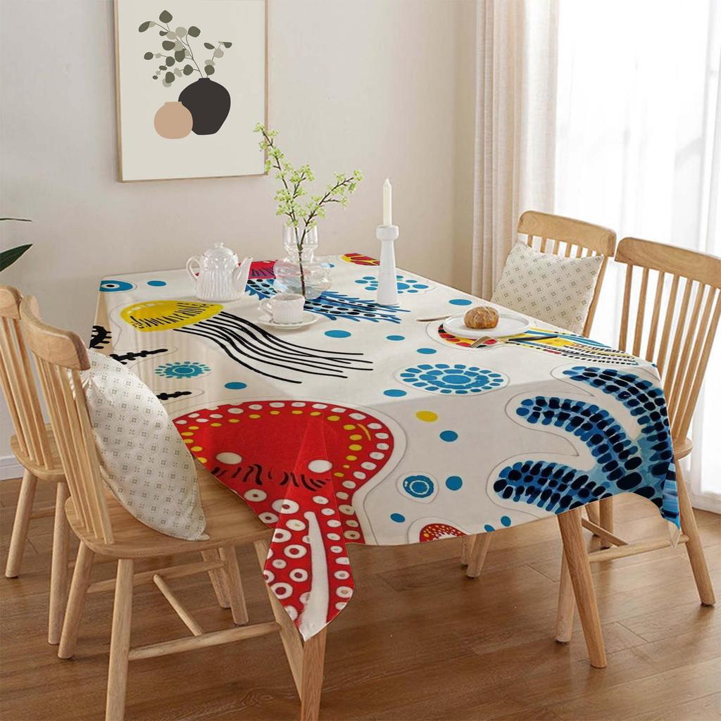 Ocean Series Polyester Tablecloth: European Style Dining & Festival Decor for Home and Hotel.