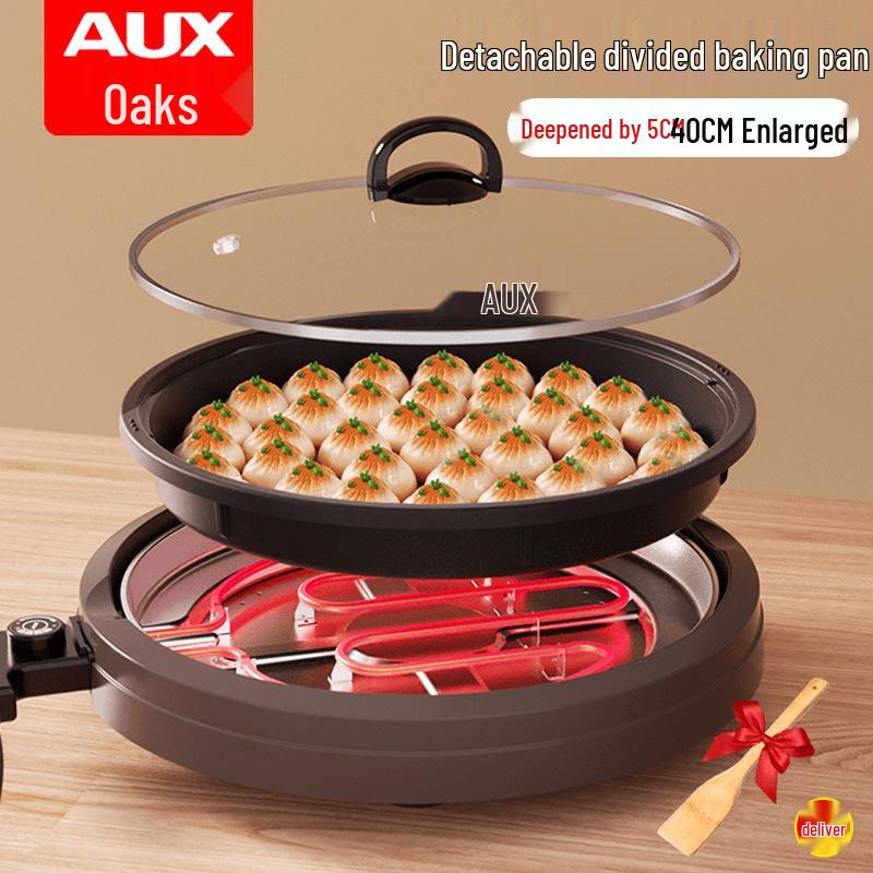 

Oakes Electric Griddle: Double-Sided Pancake Maker with Large, Deepened High-Power Baking Pan for Home and Commercial Use