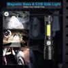 1 Set Camping Flashlight Zoomable High Brightness Waterproof Aluminum Alloy Powerful LED Flashlight USB Charging Torchlight Outdoor Supply