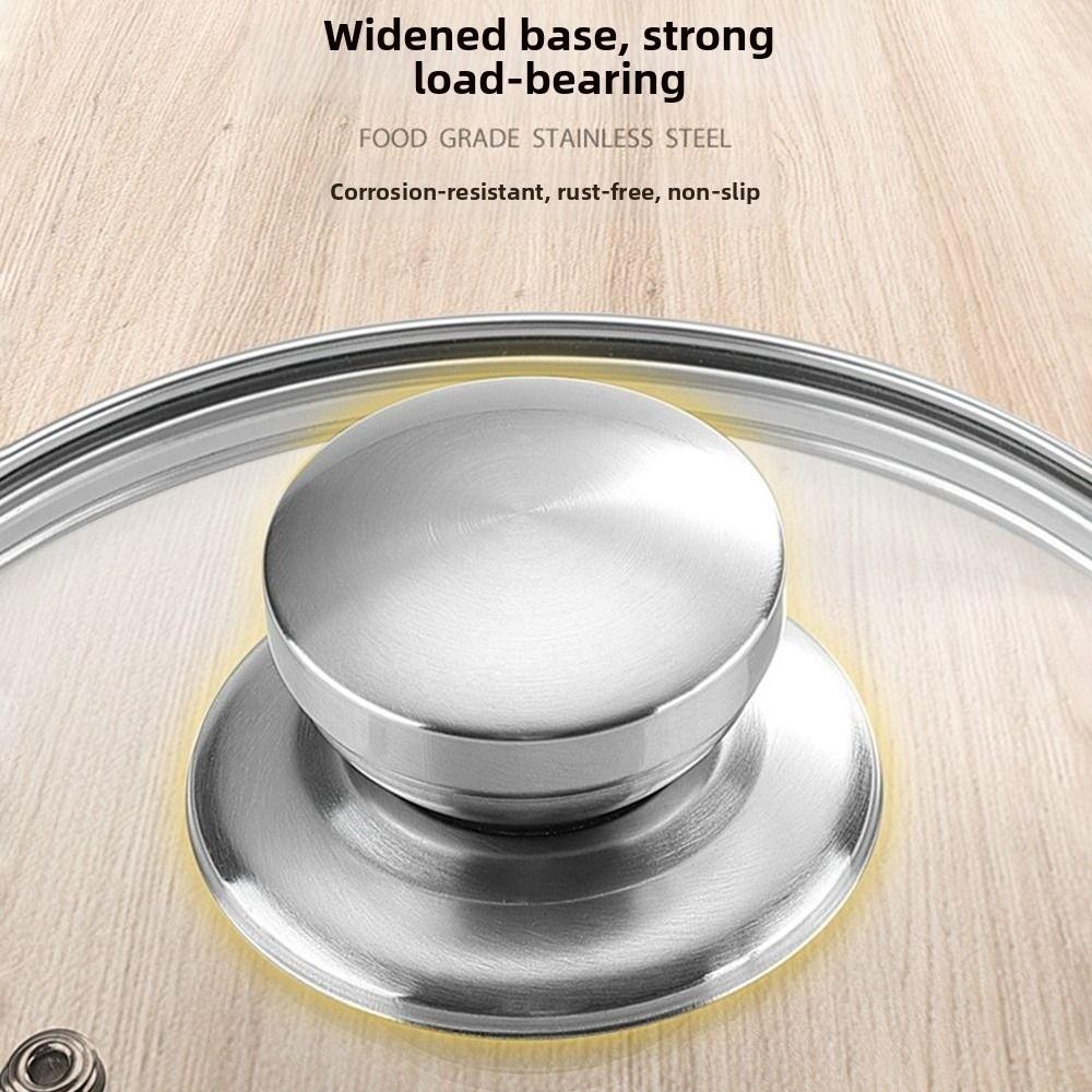 Durable Stainless Steel Pot Lid Holding Lifting Handle Heat Resistant Pan Lid Grip Replacement Knob Cookware Parts