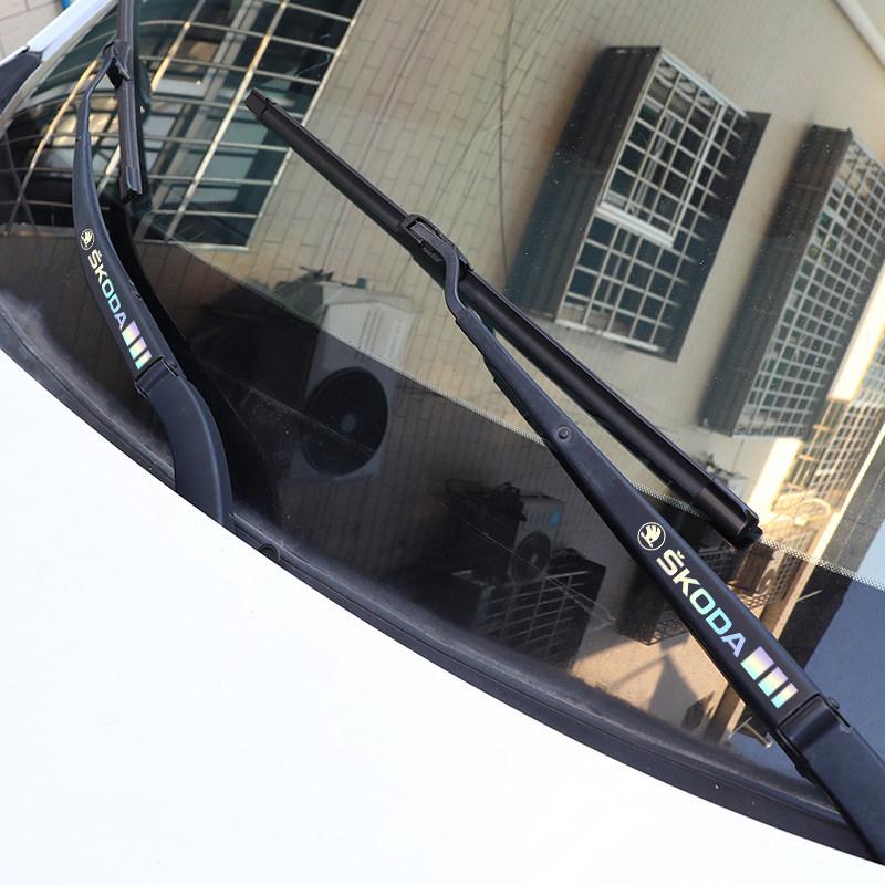 AAAJI1 4 Car Stickers, Window Wiper Decorative Stickers, Laser Waterproof, Suitable for Skoda Octavia Superb Rapid Kodiaya Kroya Fabia