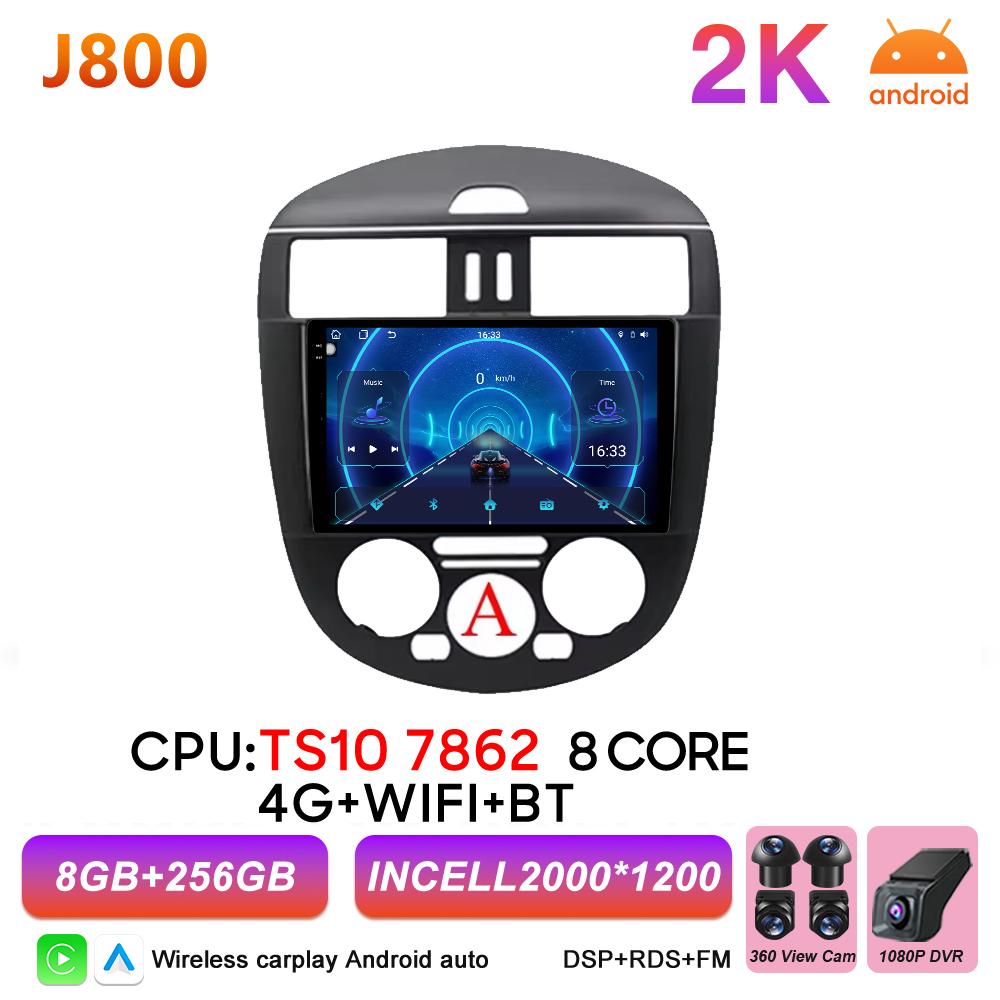Android 16 Carplay For Nissan Pulsar C13 Hatchback 2013 2014 2015 - 2018 Car Radio Video BT Touch Screen GPS Navigation DSP 2k