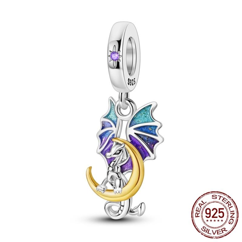 Mula Koppar Blå Resa Flygplan Berlocker Hänge Pärlor Passar Originalpan Armband Smycken För Kvinnor Diy Gåva