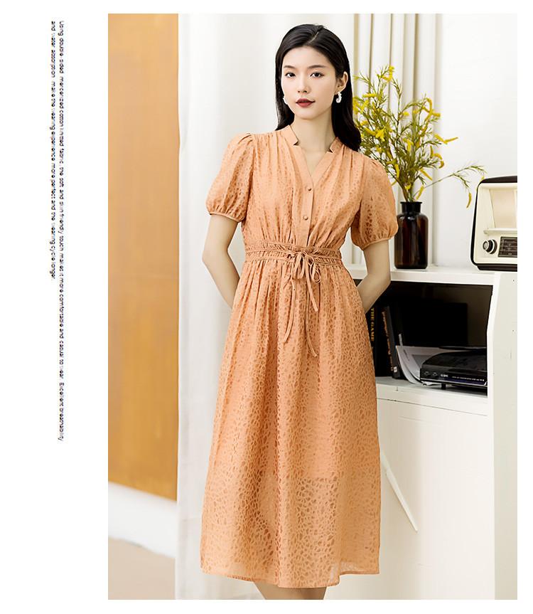 Summer Waist Slimming Dress with Elegant Temperament, Women's Mid Length Skirt