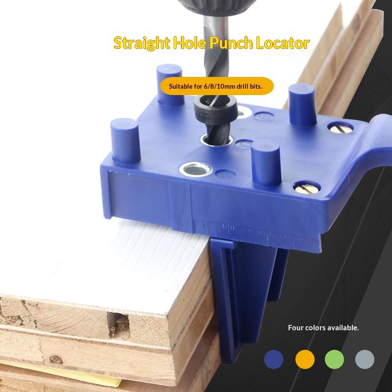 For Carpentry Straight Hole Locator Clamp Woodworking Dowel Handheld Drill Guide And Hole Saw Tool 6/8/10Mm Drill Bit