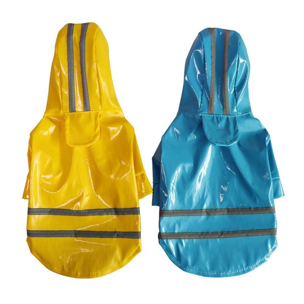 PU Dog Hooded Raincoat Towable Small Dog Clothes Stylish Dog Rain Cloak  Puppy