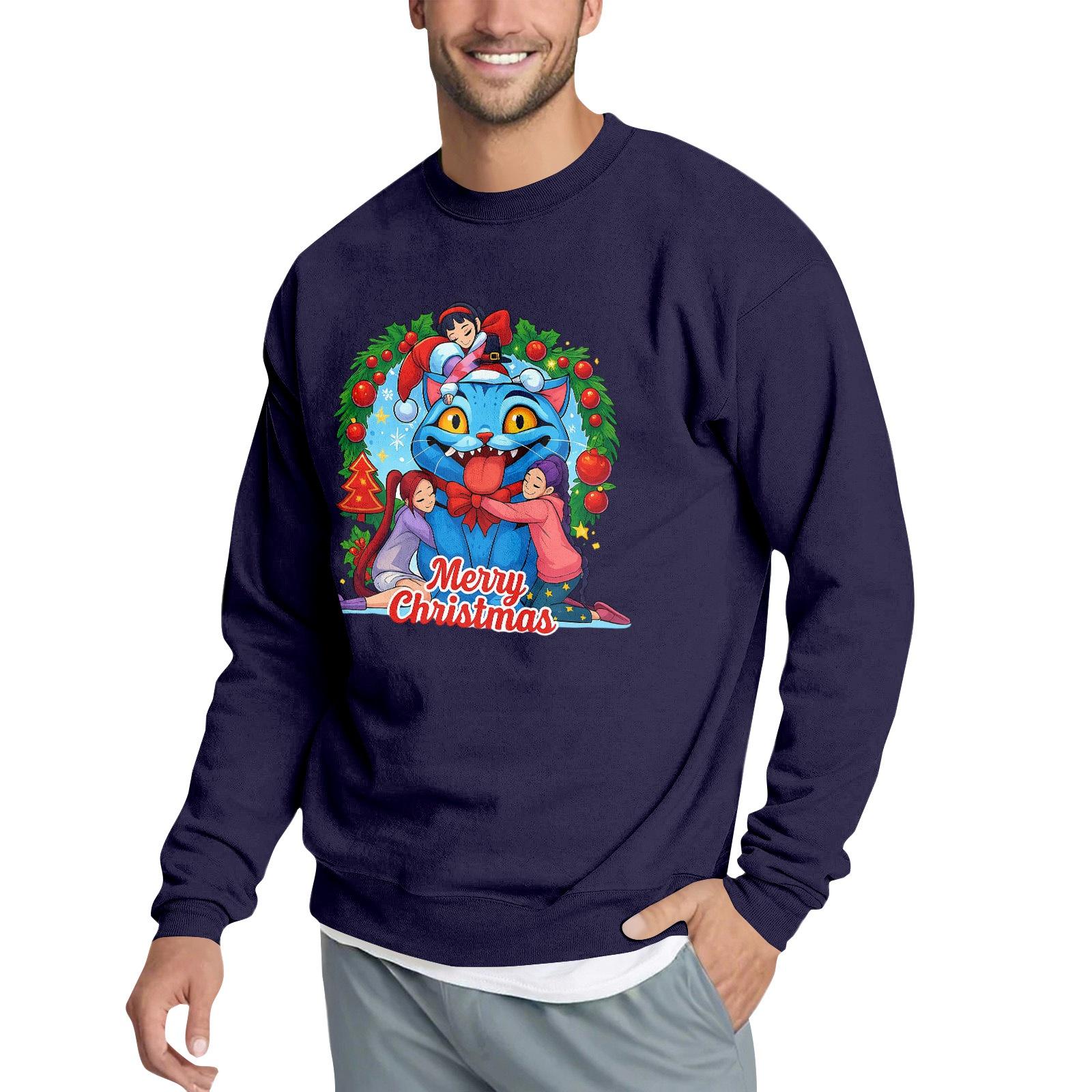 

Мужской повседневный свитшот с забавным принтом на тему кино L тёмно-синий